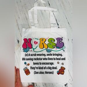 White Nurse Graphic Tote Bag - Colorful Nurse Design